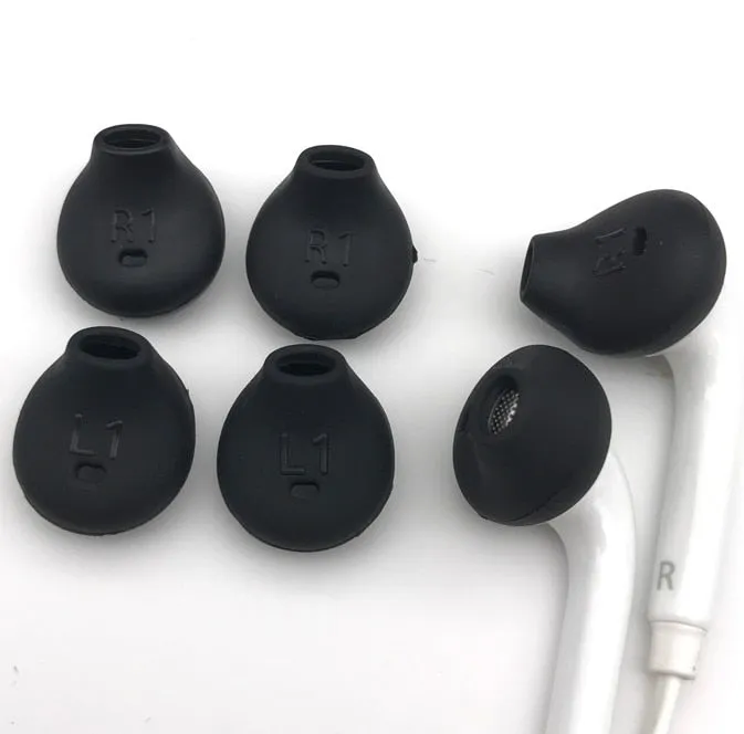 1 Pair Silicone Earbuds Tips Covers Anti-Slip Replacement Buds for Samsung Galaxy Note 5/Note 7/S7/S6 Edge White/Black