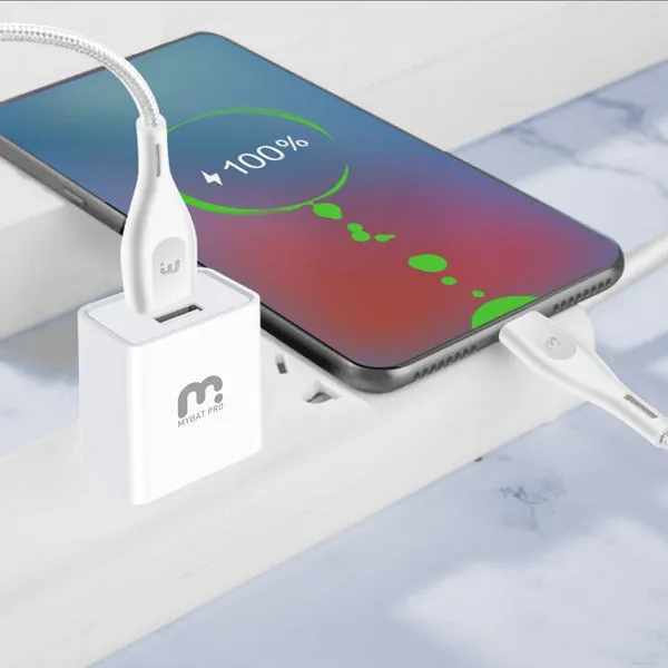 2-in-1 Travel Charger with 6FT USB-C Cable