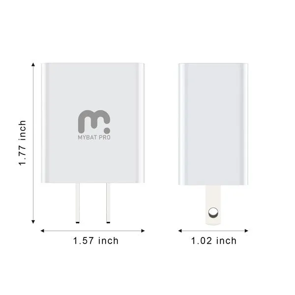 2-in-1 Travel Charger with 6FT USB-C Cable