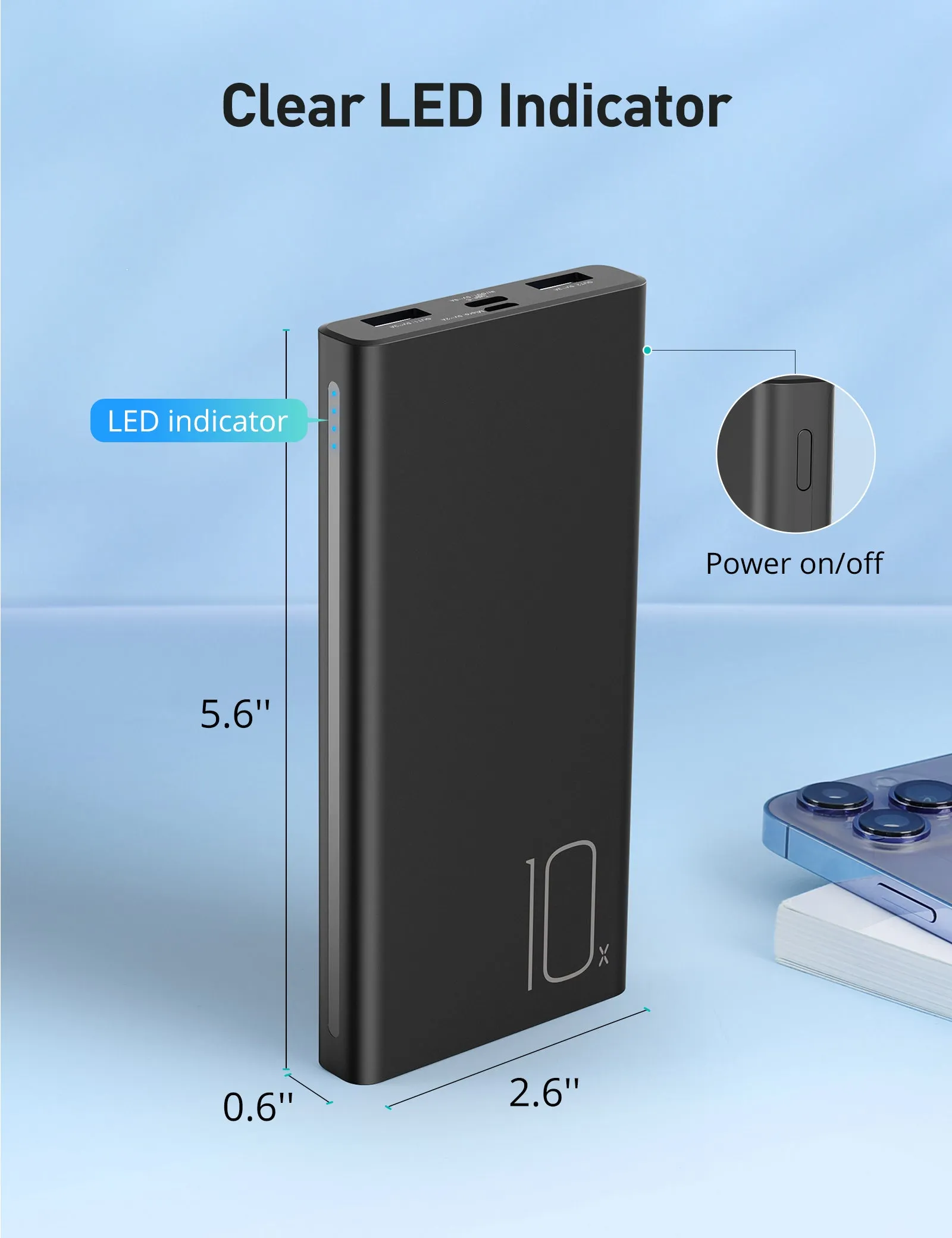 2 Pack 10000mAh 15W Power Bank