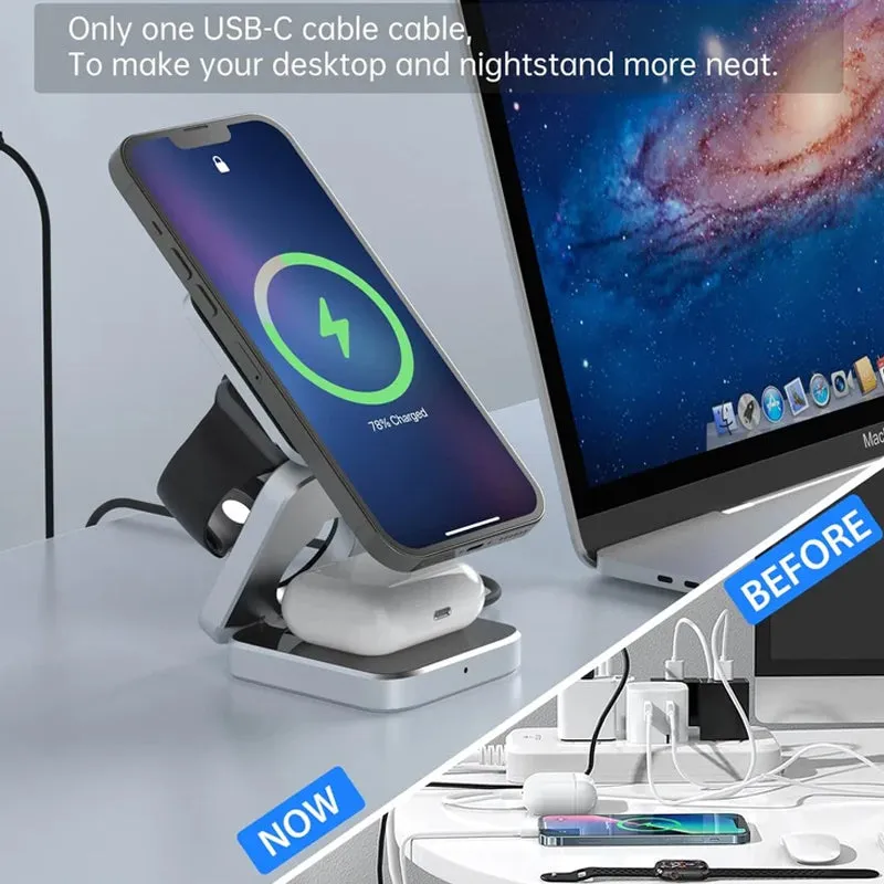 3 in 1 Folding Wireless Charging Station