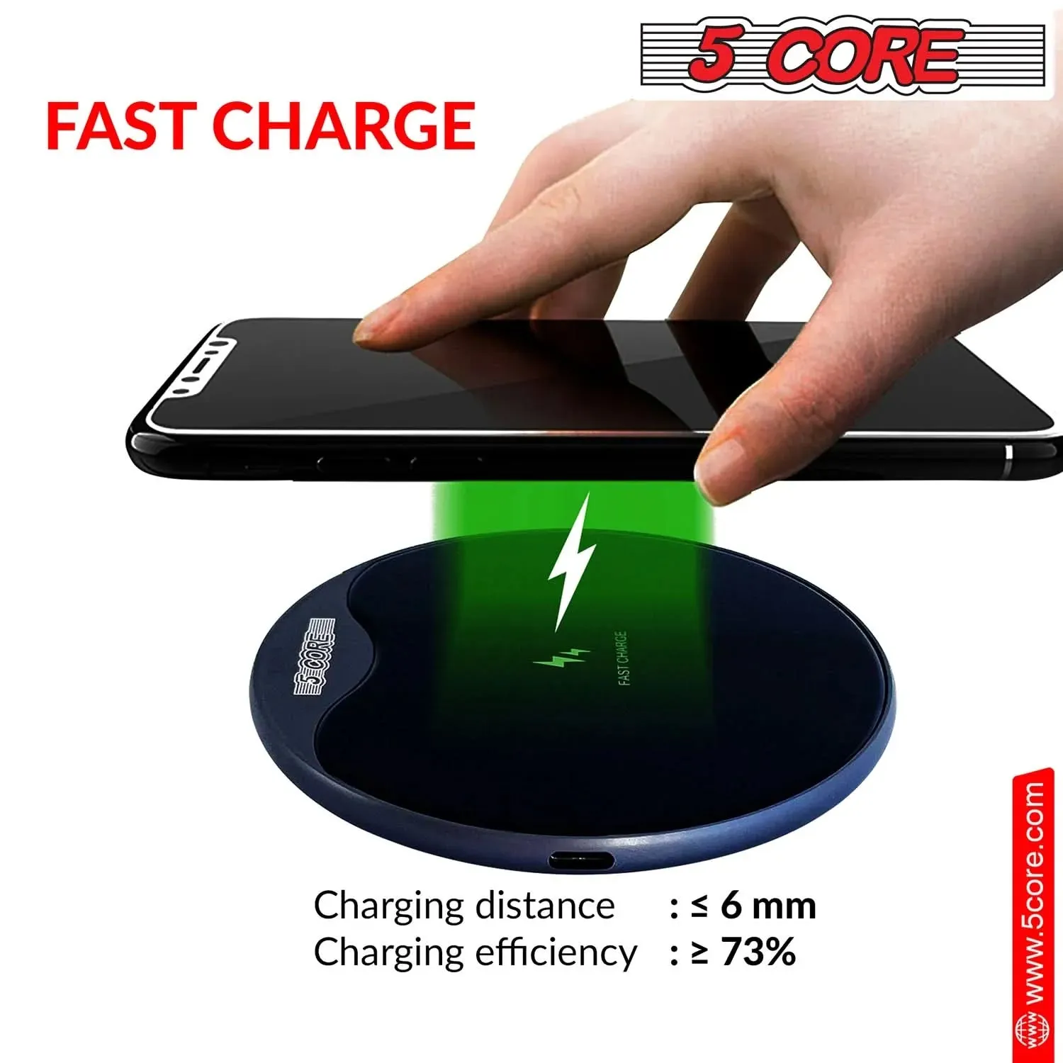 5Core  15W  Wireless Phone Charging Pad 15W