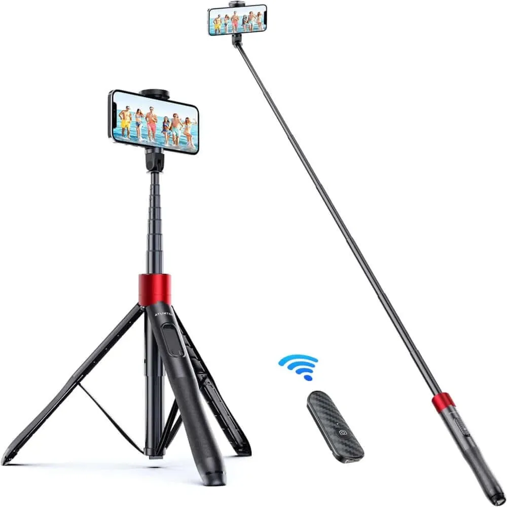 60 Inch Purple Selfie Stick Tripod, All-in-One Extendable Phone Tripod