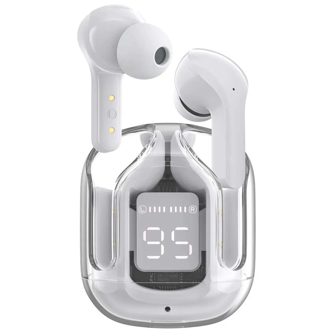 Air31 Transparent , Digital Screen And Wireless EarBuds with Free Silicone Pouch