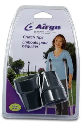 Airgo Replacement Crutch Tips, 1 Pair, Large, Gray