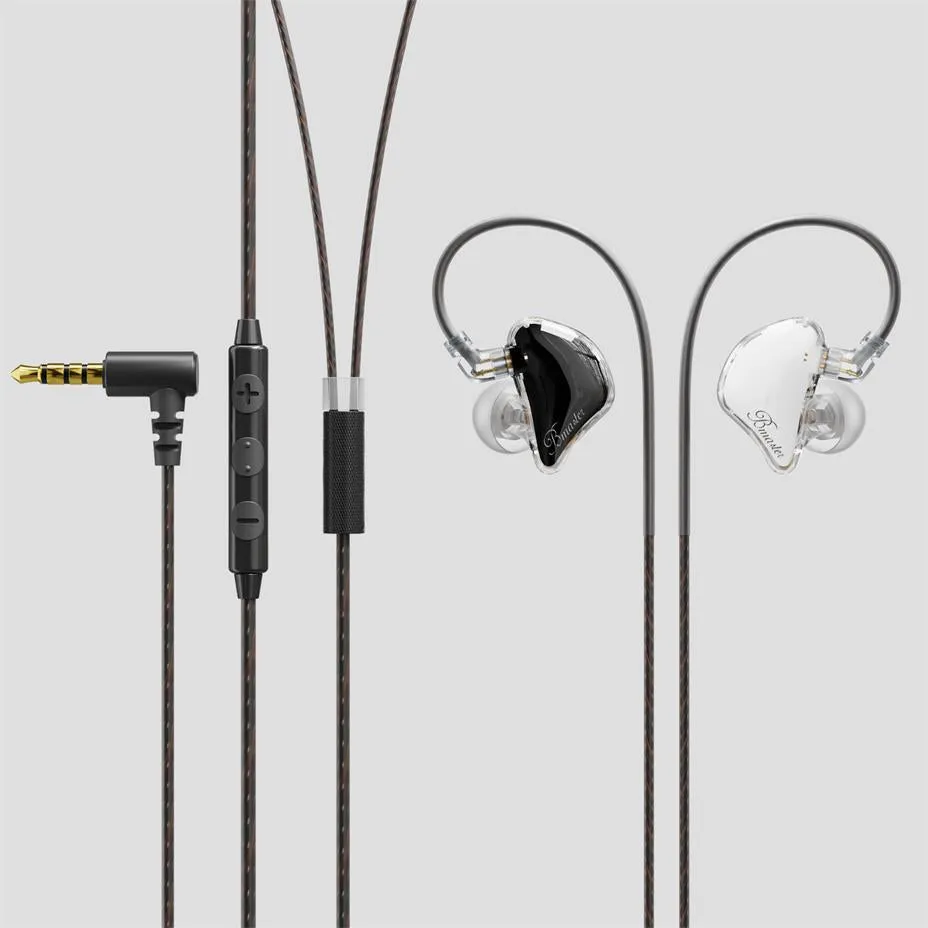 BASN Bmaster PRO 2-Pin Triple Drivers In Ear Monitor Headphones (White-Black)