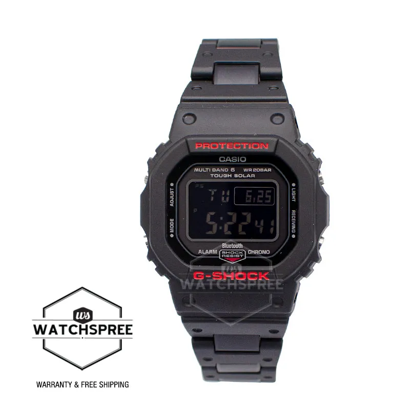 Casio G-Shock Bluetooth¶© Multi Band 6 Tough Solar Black Stainless Steel / Resin Composite Band Band Watch GWB5600HR-1D GW-B5600HR-1D GW-B5600HR-1