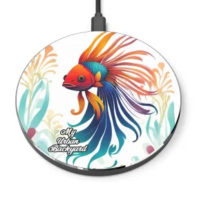 Colorful Betta Fish, 10W Wireless Charger for iPhone, Android, Earbuds