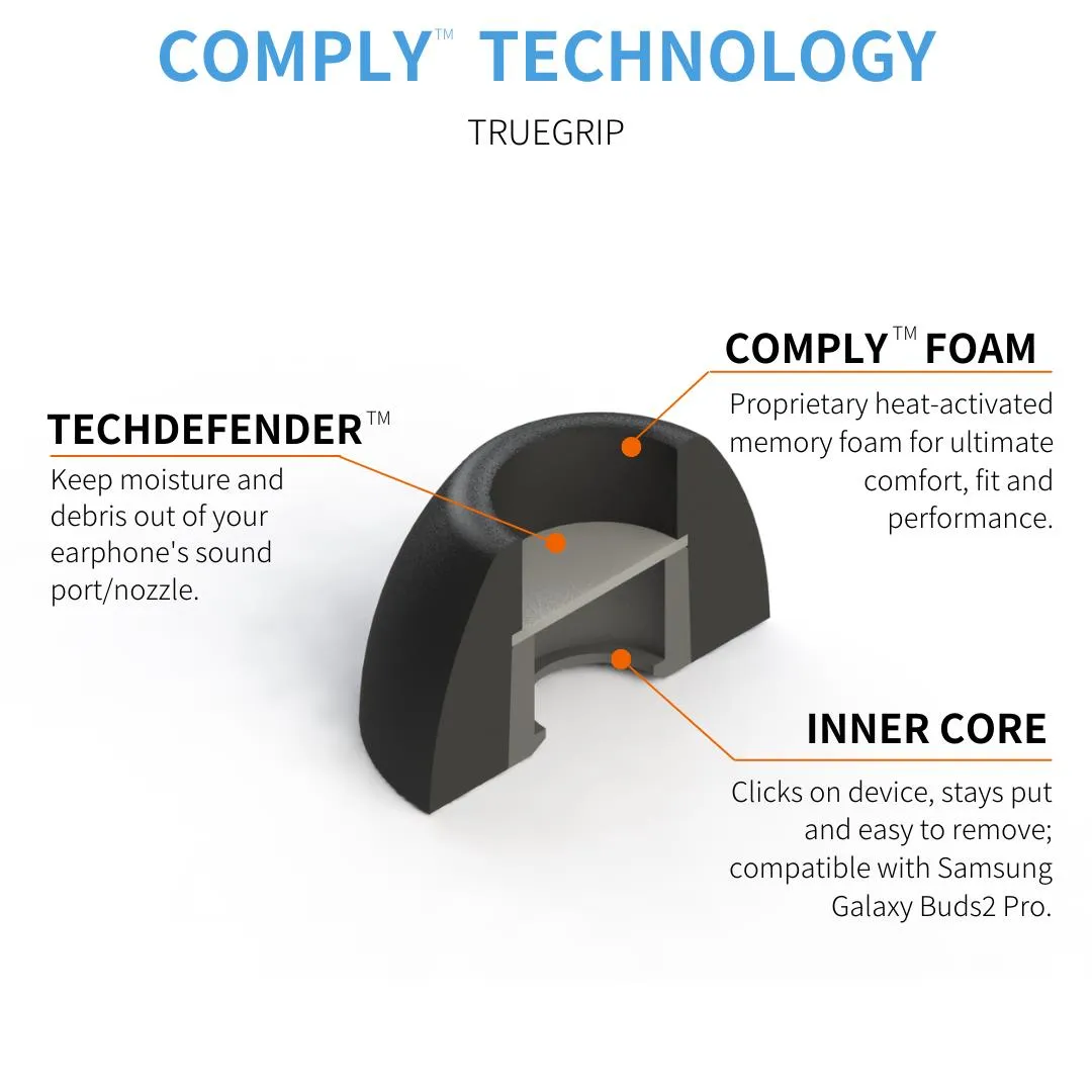 Comply TrueGrip Pro Ear Tips for Samsung Galaxy Buds Pro 2 (Assorted) [Sml/Med/Lrg]