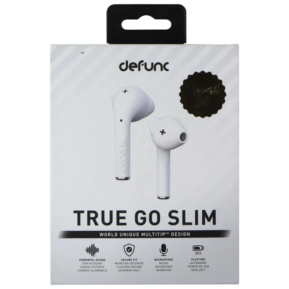 Defunc True Go Slim Wireless Bluetooth Earbud Headphones - White (D4212)