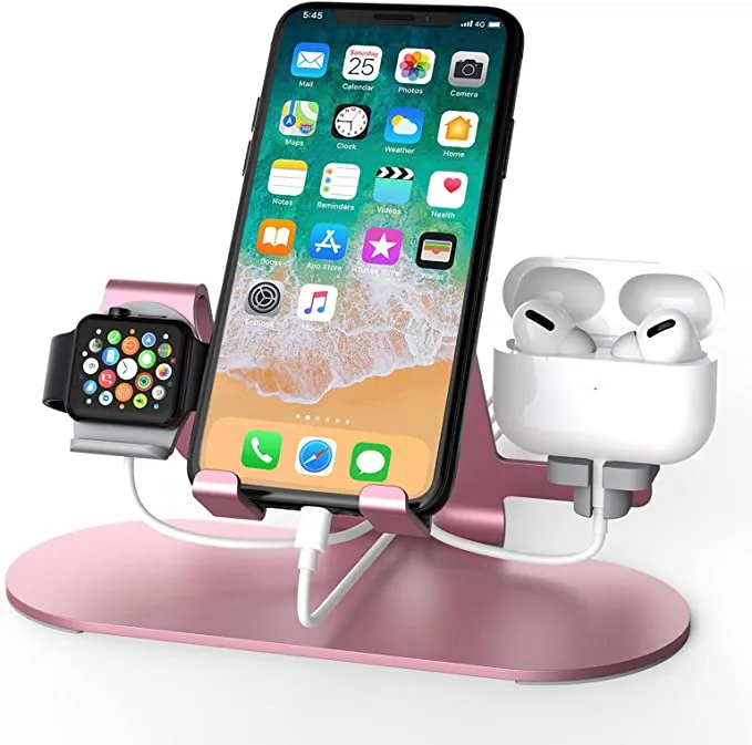 Gabba Goods 3-in-1 Tech Stand with Phone Stand Watch Stand & Airpods Holder