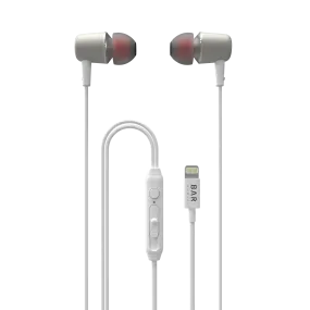 In-Ear Wired EarBuds with Lightning Connector (White) | Bar Audio by cellhelmet