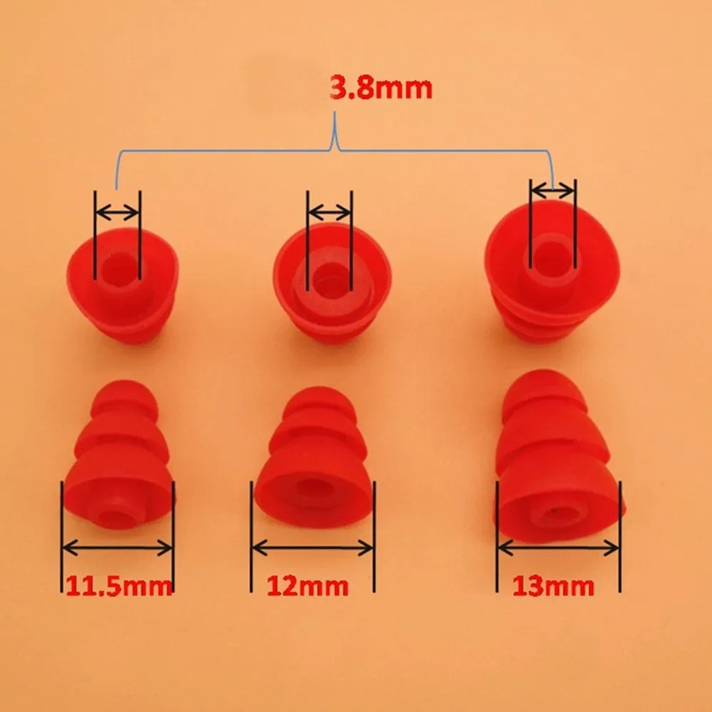 Ivinxy 6pcs Three Layer Silicone In-Ear Earphone Covers Cap Replacement Earbud Bud Tips