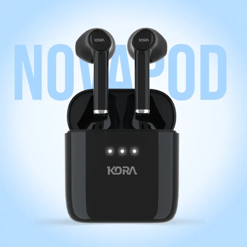 Kora Novapods Wireless 5.0 Earbuds with 13mm drivers, 60 Hours Playback, Type C Fast Charging