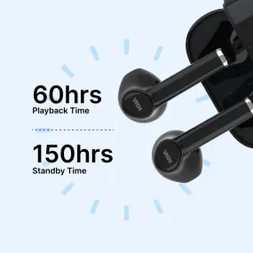 Kora Novapods Wireless 5.0 Earbuds with 13mm drivers, 60 Hours Playback, Type C Fast Charging