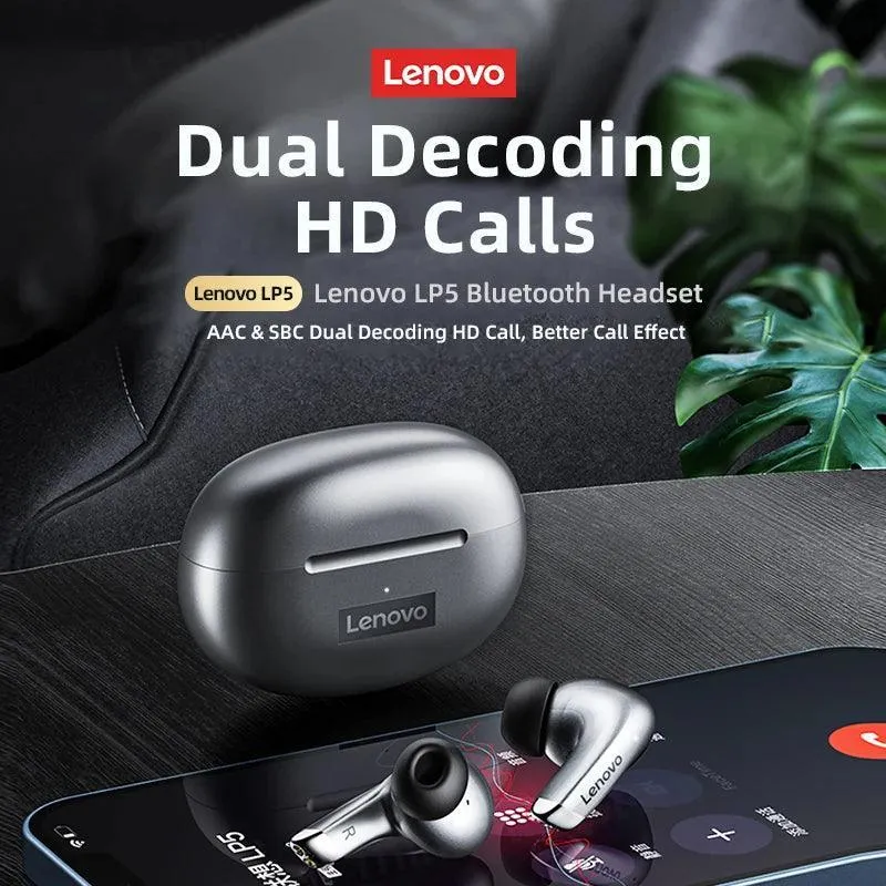 Lenovo LP5 Wireless Earbuds: HiFi Sound, Waterproof, Touch Controls