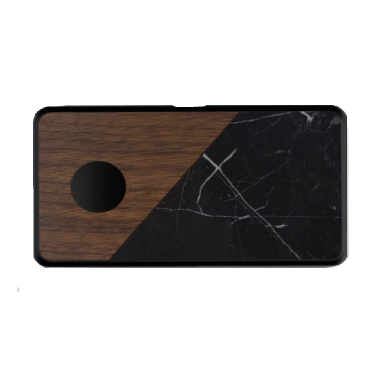 LuxeTech Dual Wireless Pad - Walnut / Black Marble