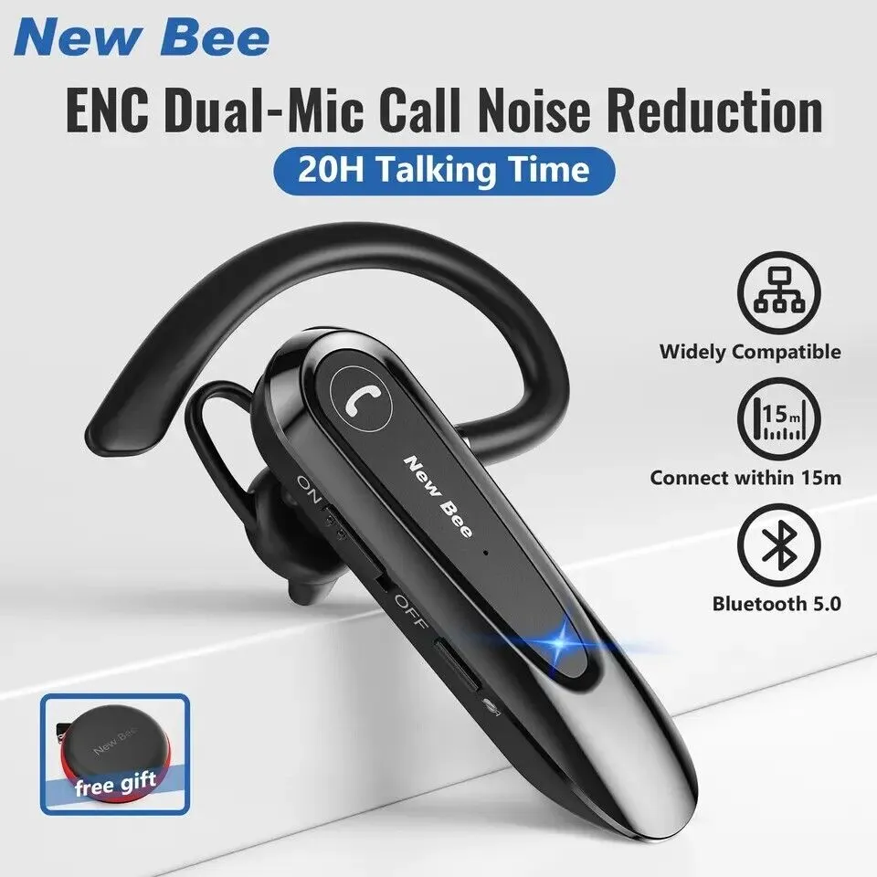 New Bee B45 Mini Handsfree Bluetooth 5.0 Single Ear Wireless Headset