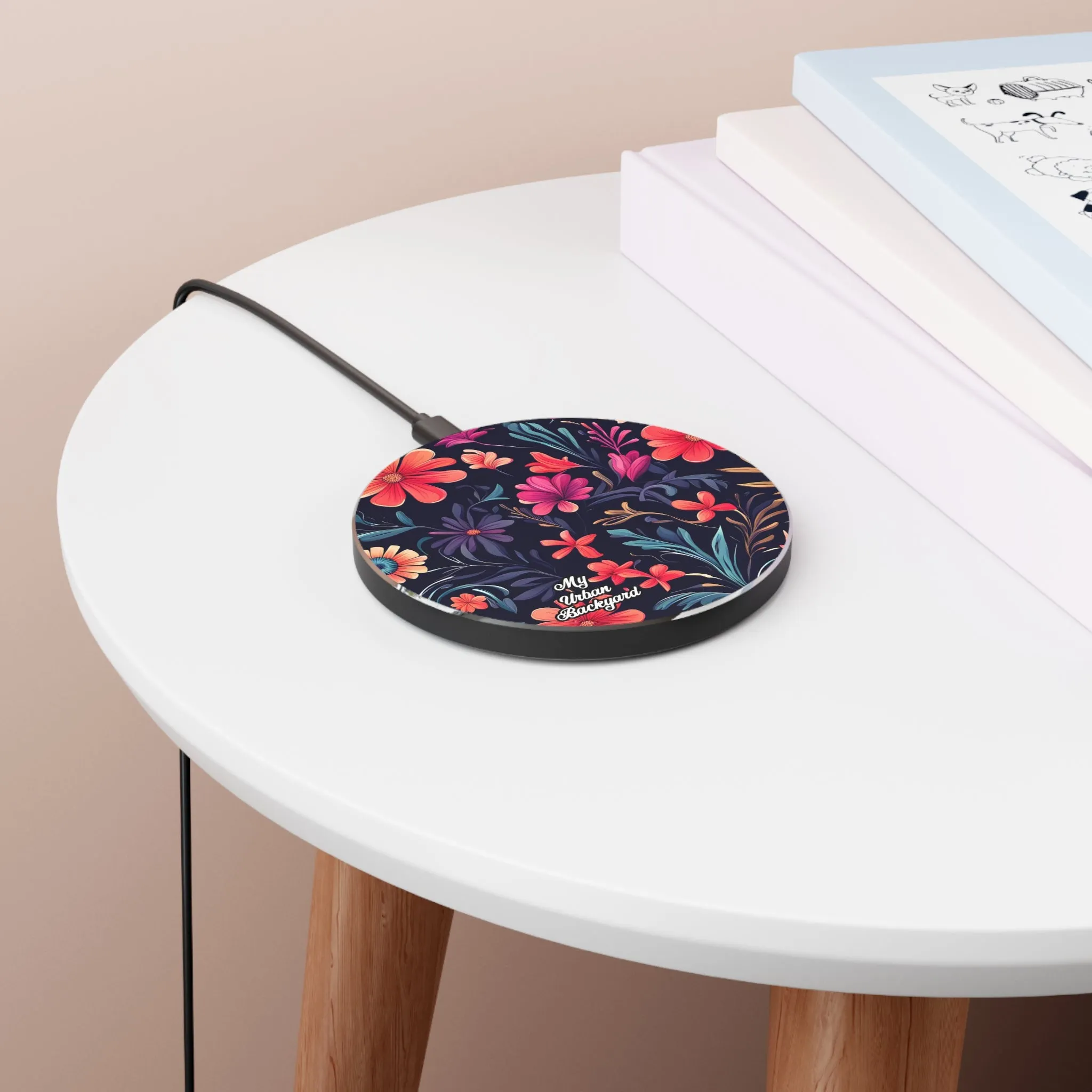 Night Blooming Wildflowers, 10W Wireless Charger for iPhone, Android, Earbuds