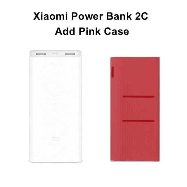 Original Xiaomi Power Bank 20000mAh 2C External Battery portable charging Dual USB QC3.0Mi 20000 mAh Powerbank charger for phone