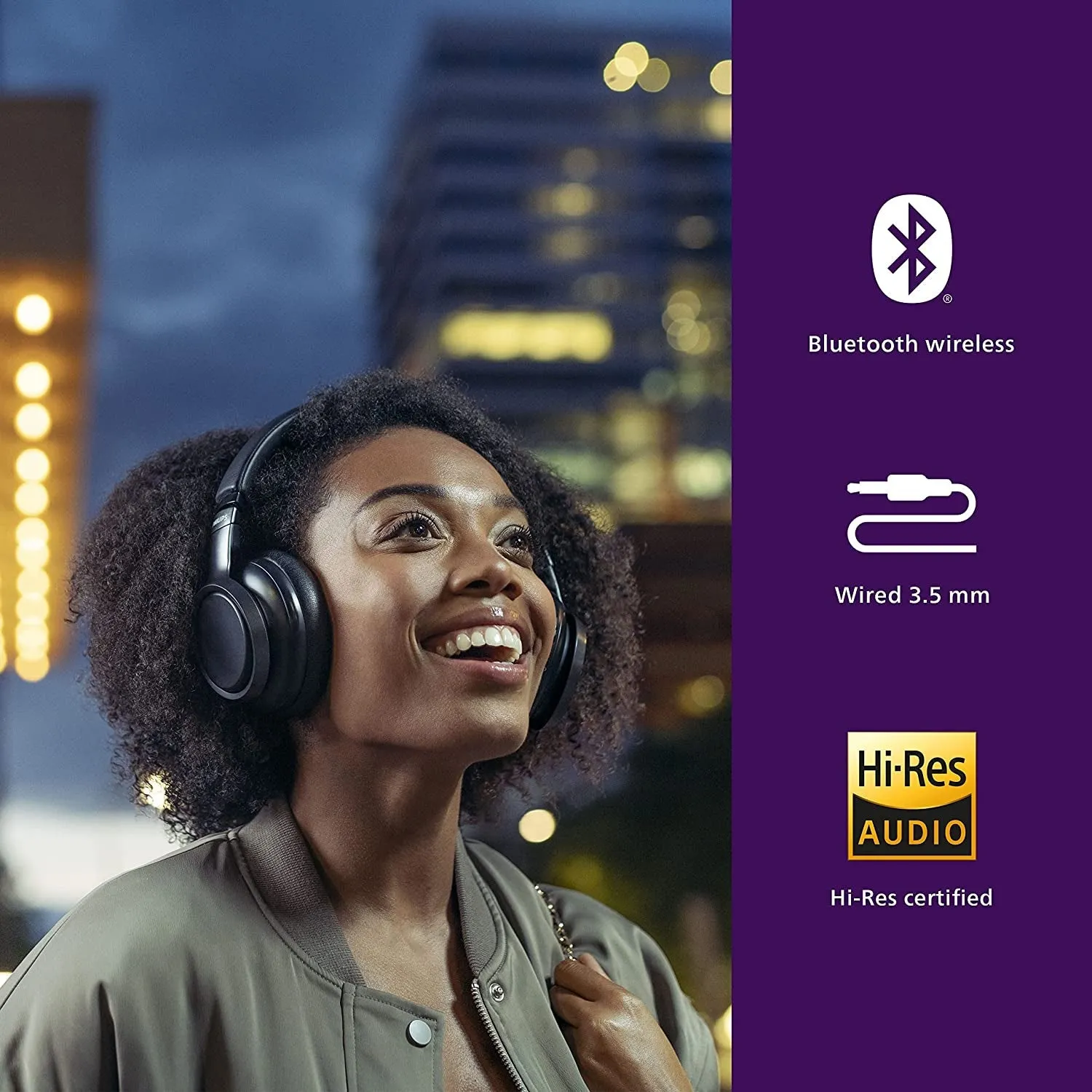 Philips H9505 Hybrid Active Noise Canceling (ANC) over Ear Wireless Bluetooth Pro-Performance Headphones with Multipoint Bluetooth Connection