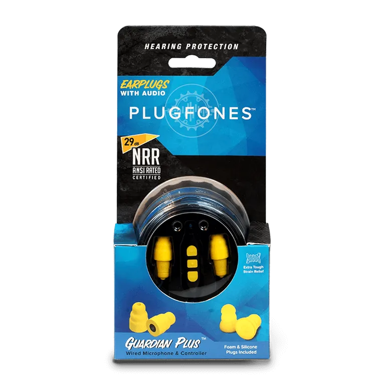 Plugfones® Guardian™ Earplug-Earphone Hybrids (NRR 27/29)