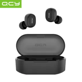 QCY QS2 TWS Bluetooth V5.0 Headset Sports Wireless Earphones 3D Stereo Earbuds Mini in Ear Dual Microphone With Charging box