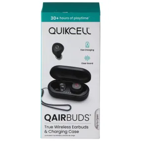 Quikcell QAirBuds True Wireless Earbuds & Charging Case - Black