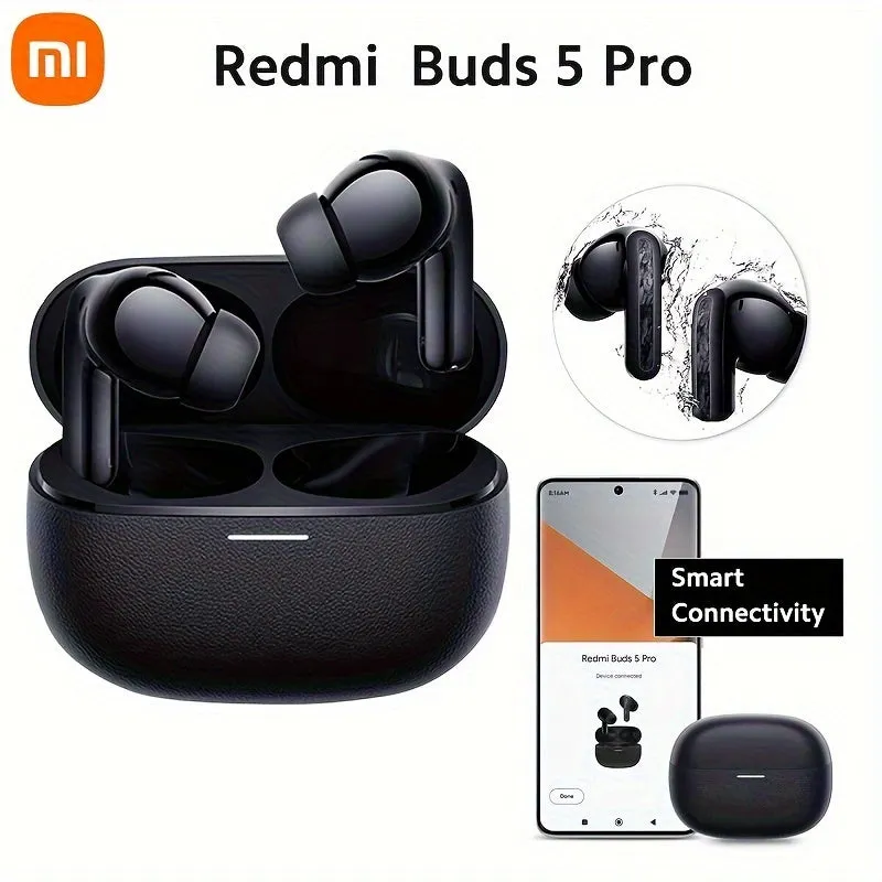 Redmi Buds 5 Pro, Midnight Black, Active And Intelligent Noise Reduction, Dual Device Intelligent Connection, Switch Freely, Touch Control, Long Battery Life