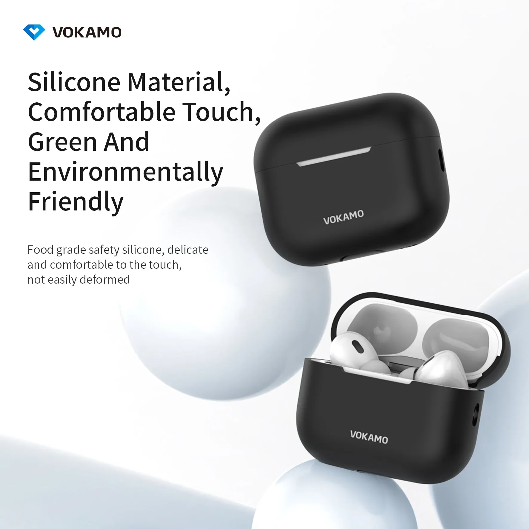 VOKAMO Airpods Pro 2 Case, Soft Silicone Skin Cover Protective Cases with  Lanyard Compatible for AirPod Pro 2nd Generation