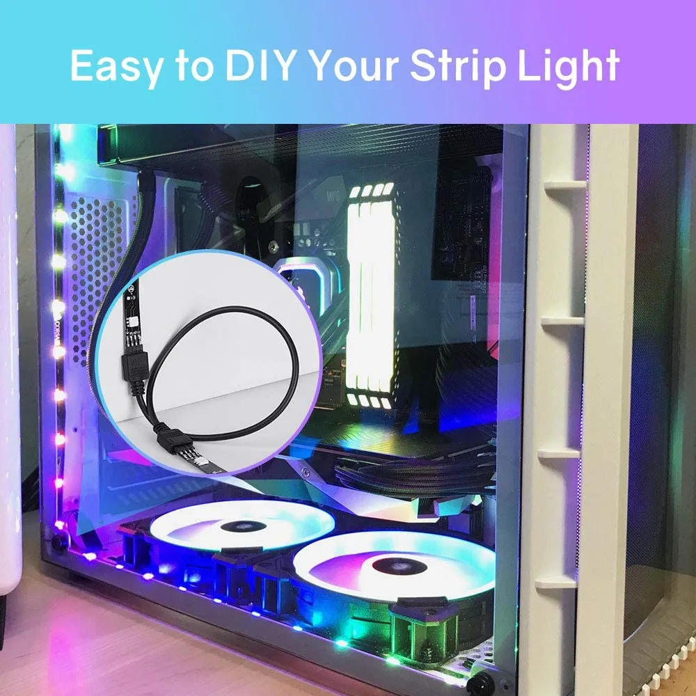 Weatherproof 4 Pre-Cut 12Inch/48Inch RGB LED Strips Eclipse Kit